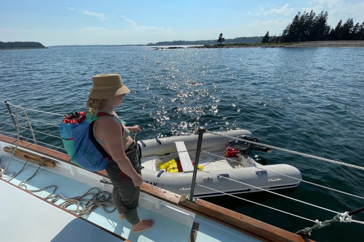 a person sitting on a dock next to a body of water
