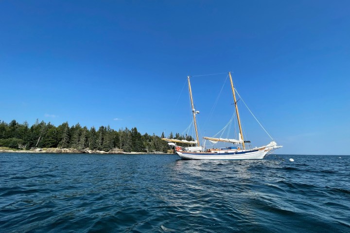 a small boat in a body of water