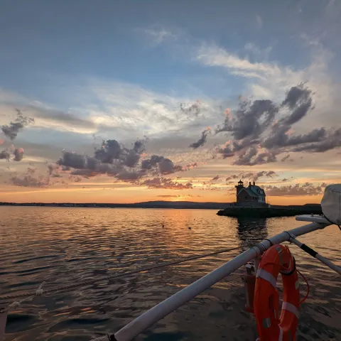 a boat on a body of water