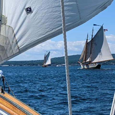 a large ship in the water
