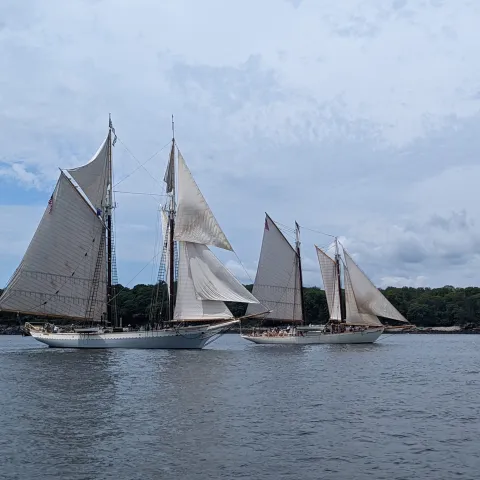 a small boat in a large body of water