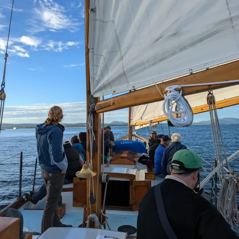 a group of people on a boat