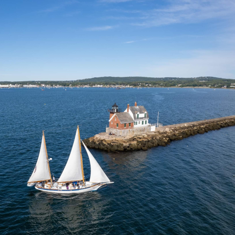 a small boat in a large body of water