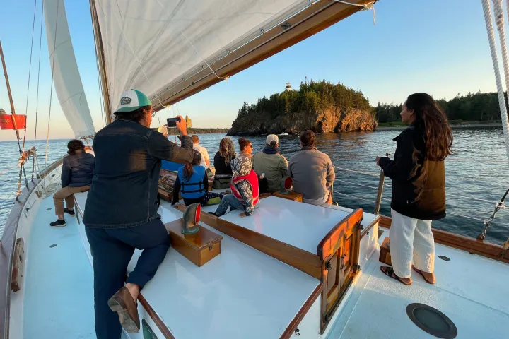 a group of people on a boat
